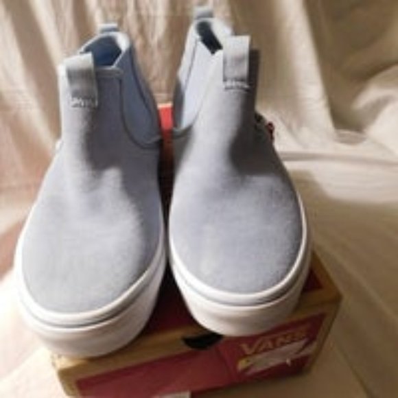 Vans Suede Blue Asher Mid Kids Size 3 - Picture 1 of 8